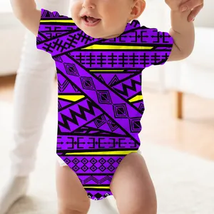 High Quality Custom Cute Baby Romper Toddler Clothes Size Baby Boutique Clothing Polynesian Tribal Baby Jumpsuit With Milk Silk