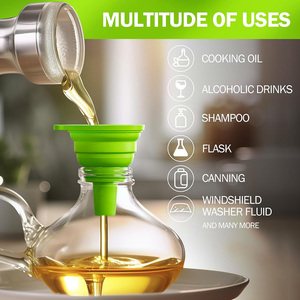 Corong dapur silikon mudah dibersihkan bebas BPA warna kustom desain dapat dilipat Transfer daya cairan pengisi dapat dilipat - Product Image 2