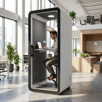 UNIBOOTH Cabine téléphonique insonorisée personnalisable en promotion, cabine silencieuse mobile pour appels privés, montage rapide, réduction du bruit