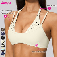 Haut de sport sans dos à imprimé pois de haute qualité Janya, avec logo personnalisé, pour la course, la gym, le fitness, soutien-gorge de yoga, soutien-gorge de sport pour femme