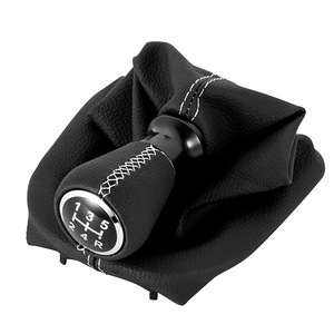 Poignée de levier de vitesses Peugeot en cuir avec surpiqûres blanches ergonomique compatible 206 307 - Product Image 4