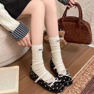 2026 New French Summer <b>Women</b> Ballet Flat Shoes Bow Polka Dot Decor Elegant Casual <b>Slip</b> On Footwear - Product Image 2