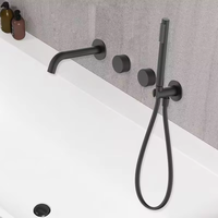 Ensemble de robinetterie thermostatique pour baignoire et douche, finition bronze brossé en laiton non revêtu, doux pour hôtels et maisons, avec fonction pluie et massage, céramique