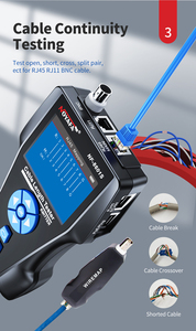 เครื่องทดสอบสายเคเบิลเครือข่ายอีเธอร์เน็ต NOYAFA NF-8601S แบบมัลติฟังก์ชั่น TDR สำหรับตรวจสอบสายเคเบิล CAT 7 ได้รับมาตรฐาน CE ROHS FCC - Product Image 3