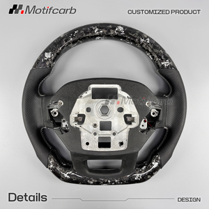 Volant personnalisé en fibre de carbone forgée argentée pour Ford F-150 XL 4x4 Raptor R Tremor STX 2019-2025 avec affichage LED du régime moteur - Product Image 5