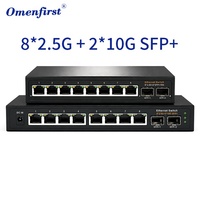 Switch Ethernet 8 ports 2.5G avec 2 slots SFP+ 10G pour liaison montante, débit de 60 Gbit/s, switch réseau non géré pour laboratoire domestique et centre de données