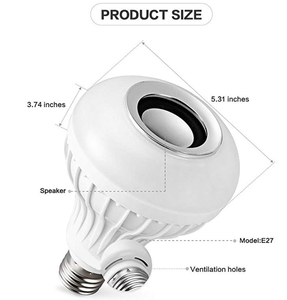 <span class=keywords><strong>Ampoule</strong></span> LED magique pour la <span class=keywords><strong>musique</strong></span>, haut-parleur multicolore, nouveauté, connexion sans fil, son stéréo intégré - Product Image 6