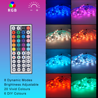 Kit complet de bande LED flexible RGB 5 mètres en PVC étanche IP65/IP20 5050 SMD5050 pour télécommande, idéal pour la décoration de pièce