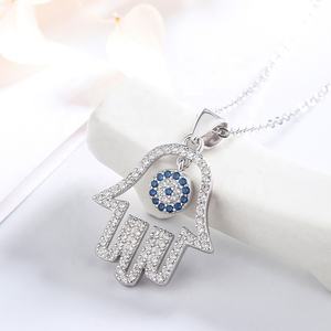 Gioielli all'ingrosso di moda 925 argento sterling <span class=keywords><strong>hamsa</strong></span> charm a mano di <span class=keywords><strong>fatima</strong></span> ciondolo - Product Image 2