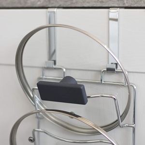 Sur Porte Cuisine Placard Organisateur <span class=keywords><strong>Mural</strong></span> Pot & Pan Couvercle Titulaire avec Chrome Rack pour <span class=keywords><strong>Casserole</strong></span> Stockage Métal Matériel - Product Image 5