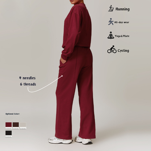 Vendita calda da donna Set da palestra per il Fitness in tinta unita reggiseno sportivo in tinta unita pantaloni sportivi da tuta a manica lunga canottiera Yoga gilet con coulisse 2 pezzi - Product Image 3