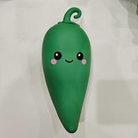 Jouet Squishy Géant en Forme de Piment de Dessin Animé Mignon, Jouet Sensoriel Anti-Stress en TPR pour Bureau, Unisexe, Vente en Gros