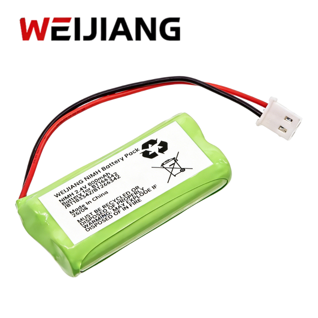 Factory OEM ODM Ni-MH AA 800mAh 2.4V Rechargeable Nickel Metal Hydride Battery Pack for Cordless Phone Custom Connector