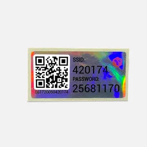 3D Custom QR Code Serial Number Hologram Sticker / Holographic Tamper Evident Security Label