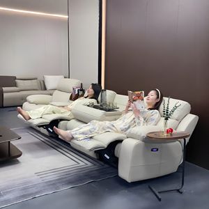 Bộ ghế <span class=keywords><strong>sofa</strong></span> da cao cấp, phòng khách, rạp hát gia đình, đa năng, 4 chỗ ngồi, có chức năng ngả điện, đồ nội thất phòng khách, đang bán - Product Image 1