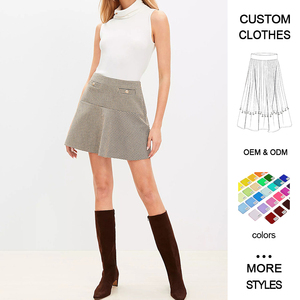 Minifalda a cuadros de cintura alta para mujer, estilo casual, para verano, venta al por mayor - Product Image 1