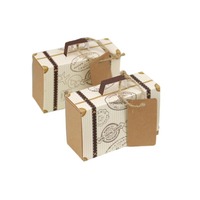 Boîtes à bonbons de mariage créatives en forme de mini valise, écologiques, en matériaux recyclés, boîtes alimentaires en papier, vente en gros