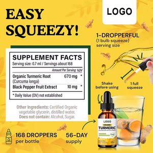 Zerdeçal damlaları organik zerdeçal kökü (<span class=keywords><strong>Curcuma</strong></span> <span class=keywords><strong>Longa</strong></span>) karabiber meyve özü ve vitaminleri açısından zengindir - Product Image 4