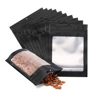 Bolsas pequeñas de aluminio negro mate con logotipo personalizado, bolsita de embalaje para muestras de calidad alimentaria, café, té, aperitivos de hierbas, bolsas con cremallera Mylar