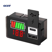 Voltmètre de batterie de voiture USB Type-C DC 8~30V, indicateur de niveau de charge, testeur de capacité de batterie au lithium, affichage LED