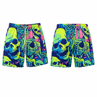 Celana Pendek Pantai Streetwear Ukuran Besar untuk Pria, Custom 3D Full Print, Bahan Polyester Bird Eye Mesh 140gsm, Breathable, Cepat Kering, Sublimasi