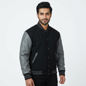 Vestes de sport décontractées personnalisées pour hommes, style universitaire, couleur unie, fabrication OEM, vente en gros, vêtements pour hommes, Pakistan - Product Image 1