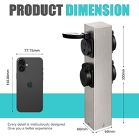 Pedestal de Alimentación para Jardín, 4 Tomas de Corriente, Acero Inoxidable 304, Impermeable IP66, Tomas de Corriente Estándar Globales Personalizadas