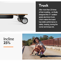 Longboard électrique pour adultes en gros, double moteurs moyeu 350W*2, planche en érable 7 couches moulée par gravité, batterie au lithium longue durée