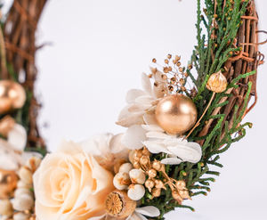 Ornamenti natalizi ghirlande ghirlande per la porta d'ingresso decorazioni <span class=keywords><strong>rose</strong></span> conservate con fiori secchi - Product Image 6