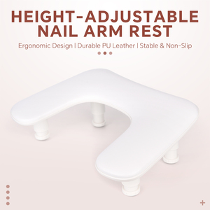 Repose-bras en cuir PU réglable en hauteur en forme de U, coussin de main polyvalent pour manucure, support pour table de salon de manucure - Product Image 1