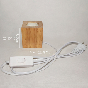 Soporte de luz nocturna Base de luz Tira larga Base personalizada para dormitorio Ranura de madera Bases de latas Enchufe Tornillo Bombilla Sólido con decoración de enchufe - Product Image 3