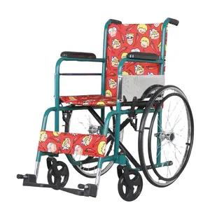 Chinese Factory Kaiyang KY802 Manual Standard Children Steel Wheelchair Easy Operation Folding For Old Disabled Patient