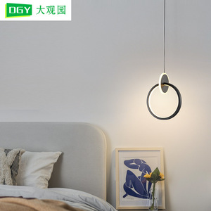 Luminaire suspendu moderne Dgy Grand View Garden, design minimaliste en forme d'anneau, éclairage pour chambre à coucher et salon, origine Zhongshan 314L - Product Image 1