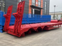 Semi-remorque surbaissée Huiteng à 3 essieux, 60T, avec rampe hydraulique, pour le transport de machines de construction et d'excavatrices