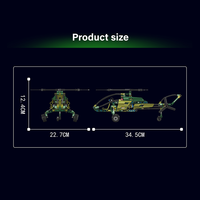 Moule roi 24052 militaire Explore Ration hélicoptère 284pcs petites particules assembler bloc de construction ensemble jouet en plastique pour enfants cadeau