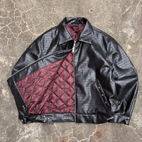 Veste en cuir de crocodile personnalisée pour hommes, veste en cuir PU zippée, fabricant de vestes en cuir pour hommes
