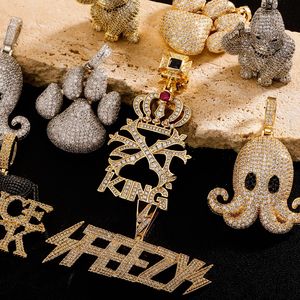 Jin'ao European American Letter Hip Hop Pendant Copper Inlaid Zircon Trendy Unisex All-match Accessories Factory Direct Sales - Product Image 3