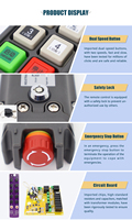 Control Remoto Inalámbrico Industrial de Doble Velocidad con 10 Botones, Resistente al Agua IP66, Accesorios para Grúas, Polipasto Eléctrico con Cable de Acero