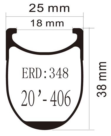 20 pulgadas 406 25X38