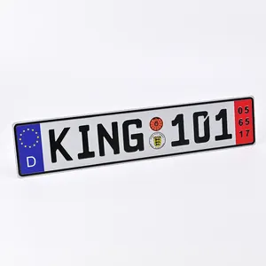 High Quality Aluminum New Custom Reflective Embossed Euro Car Number Plates Car License Plates