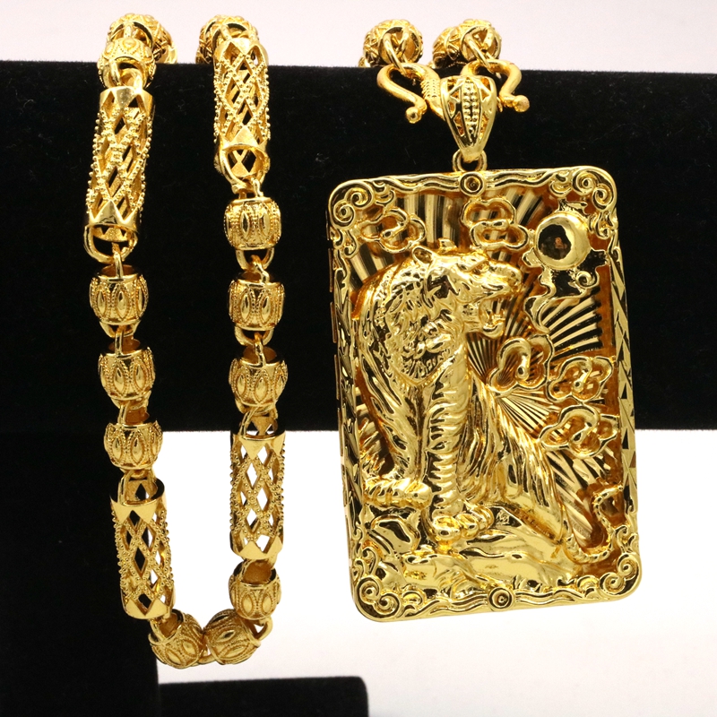 24K Gold Pendant Men Elegant Durable Jewelry Solutions