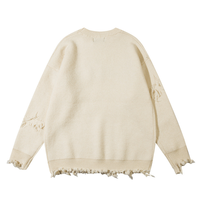 Maßgefertigter Herren Oversized Pullover mit Logo vorne, Winter-Strickpullover, Rundhalsausschnitt, Baumwolle/Acryl, Lange Ärmel, 320g, Anti-Pilling, ODM Großhandel