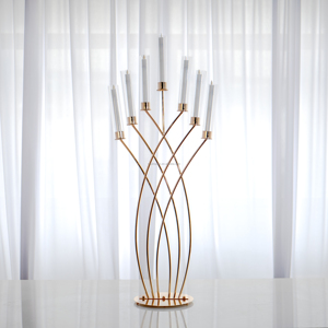 Gold <strong>7</strong> Head <strong>Candle</strong> <strong>Holder</strong> Wedding Table Centerpiece Acrylic <strong>Candle</strong> <strong>Holder</strong> Candlestick <strong>Holder</strong> for Home Decor - Product Image 1