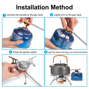 Mini cuisinière à <span class=keywords><strong>gaz</strong></span> portable à double usage Brûleur automatique de cuisson en plein air <span class=keywords><strong>Camping</strong></span> Voyage Kérosène <span class=keywords><strong>Propane</strong></span> Cassette de cuisine - Product Image 4