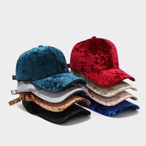 European American Velvet Baseball Cap Men Women Winter Fashion Casual Curved Eaves Sun <b>Hat</b> - Product Image 1