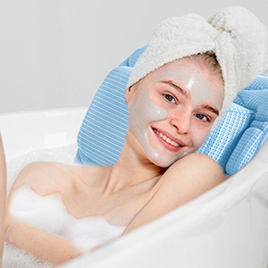 SUREWALHOME Cuscino Ergonomico Lungo <span class=keywords><strong>per</strong></span> Vasca da Bagno, Cuscino <span class=keywords><strong>per</strong></span> <span class=keywords><strong>Doccia</strong></span> ad Asciugatura Rapida, Supporto <span class=keywords><strong>per</strong></span> Collo e Schiena, Poggiatesta <span class=keywords><strong>per</strong></span> Bagno - Product Image 4