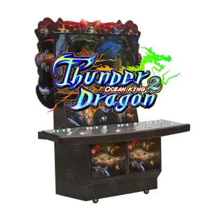 Hiburan Yang Dioperasikan Koin Tegak Tegak 55 Inci Vertikal 4 Pemain Mesin Permainan Memancing Ocean King 2 Thunder Dragon