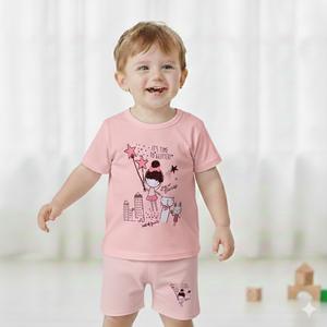 Pantalon court à manches courtes pour garçons et filles, ensemble de 2 pièces en coton imprimé, <span class=keywords><strong>pyjama</strong></span> pour enfants à bas prix pour vêtements de maison - Product Image 1