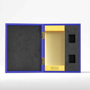 Unique Royal Blue Wooden Baijiu Wine Case Rectangle Handmade Design for <strong>Asian</strong> Markets and Duty-Free Shops - Product Image 5