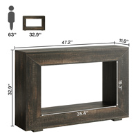 Table console d'entrée de 47 pouces avec rangement, table d'appoint industrielle pour couloir, table étroite et longue pour canapé, table d'entrée pour salon